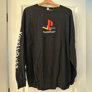 Knuckle Puck Black Long Sleeve Tee with Multicolor Logo
